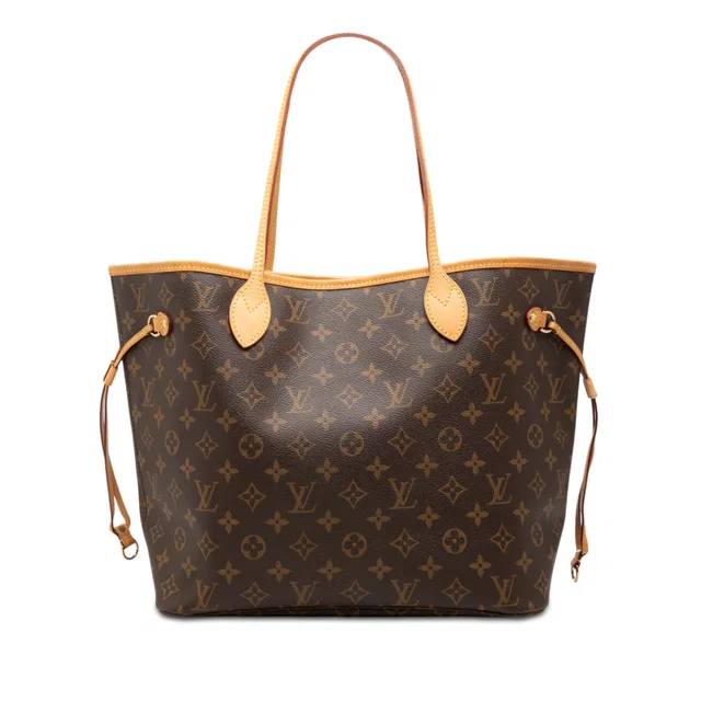 Brown Louis Vuitton Monogram Neverfull MM Tote Bag in Brown Coated canvas from Designer Revival