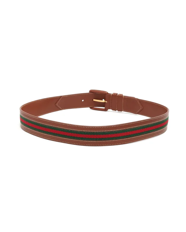 Gucci Web Leather Belt, Size 80 in Leather from A Retro Tale, photo 2 of 2