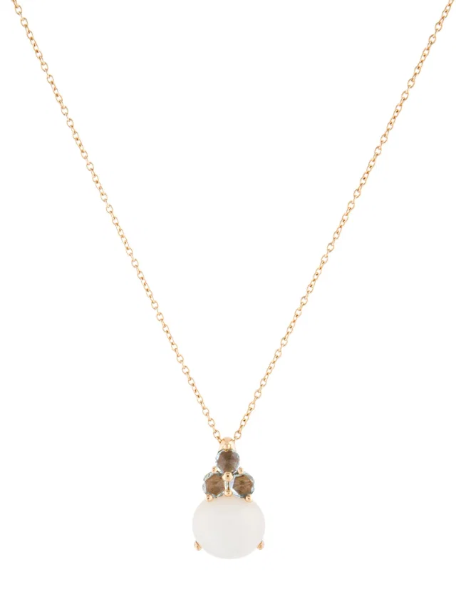Pomellato 18K Moonstone & Aquamarine Luna Pendant Necklace, 16.75" in multicolor from The RealReal