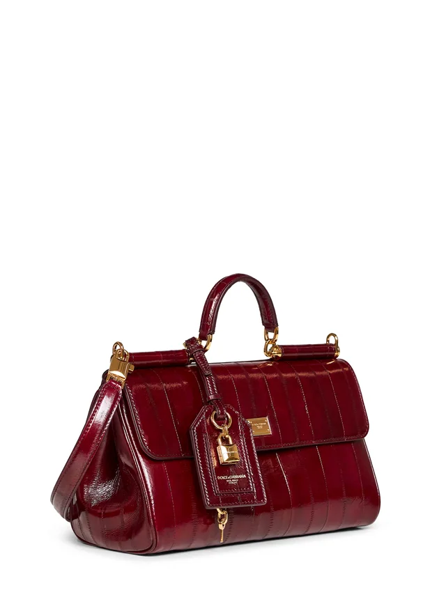 Dolce & Gabbana Logo Plaque Medium My Sicily Eel Handbag, photo 2 of 3 from SENSER