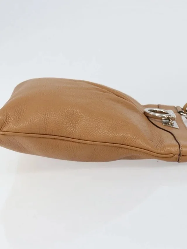 Ferragamo Gancini Shoulder Bag Leather Brown Silver in brown|red Leather from Poshmark, photo 6 of 16