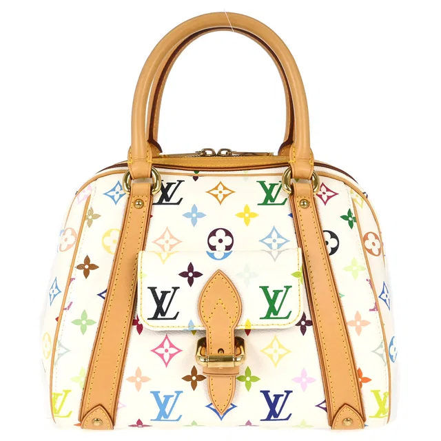 Louis Vuitton White Monogram Multicolor Priscilla Handbag M40096 in White Canvas from AMORE Vintage Tokyo