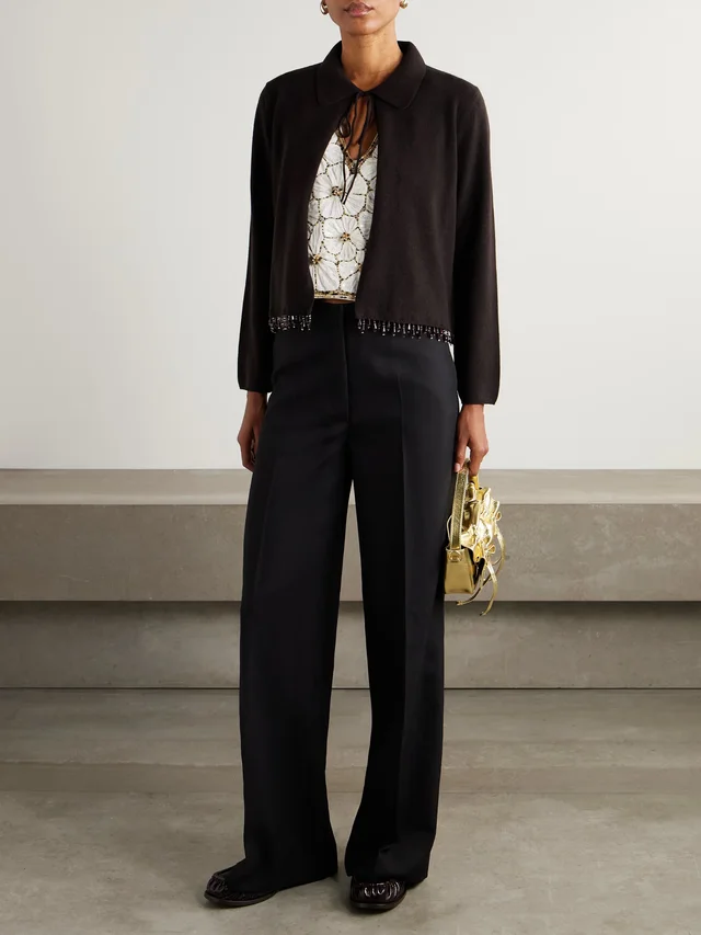 BODE Embellished wool and cashmere-blend cardigan in Brown, photo 2 of 2 from NET-A-PORTER (Canada)