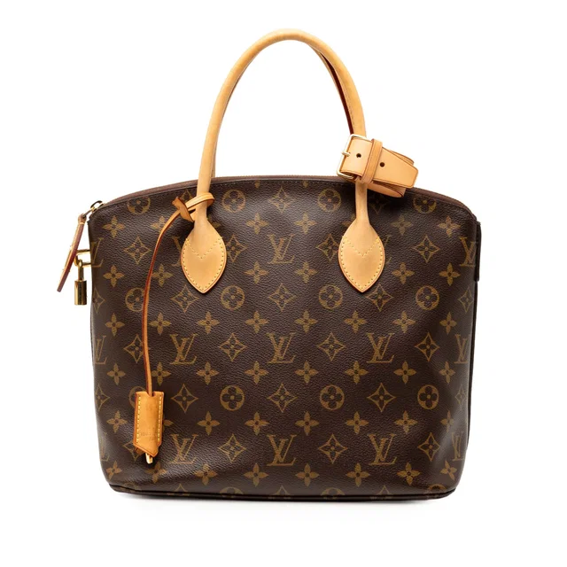 Brown Louis Vuitton Monogram Lockit PM Handbag in Brown Coated canvas from Designer Revival