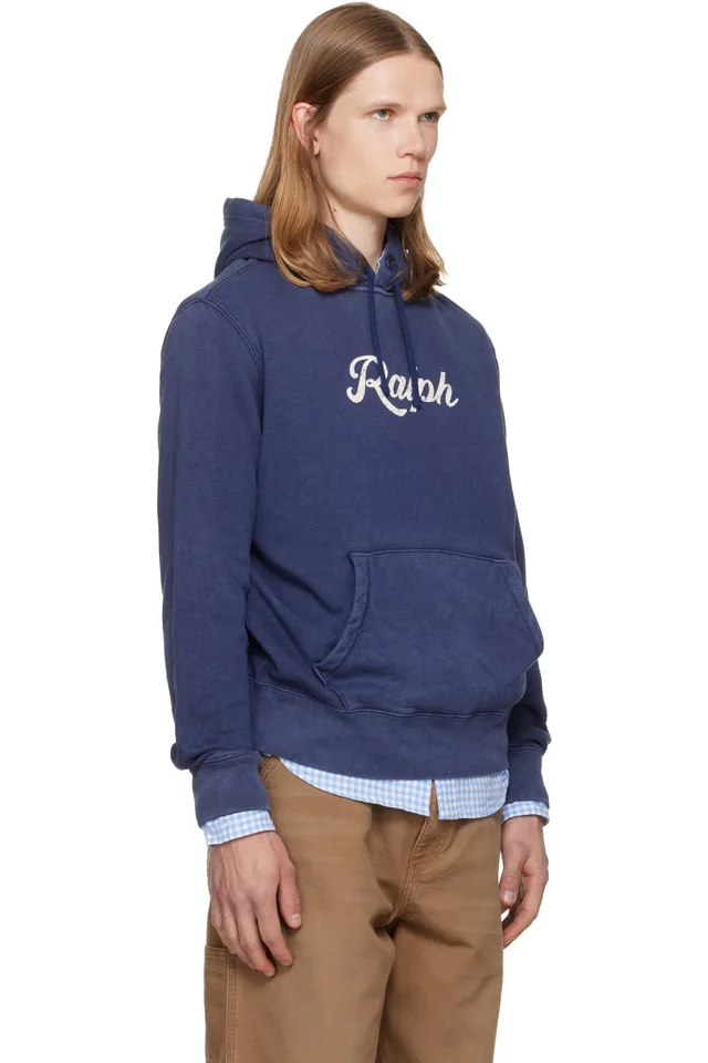 Polo Ralph Lauren Navy 'The Ralph Logo' Hoodie, photo 2 of 4 from SSENSE
