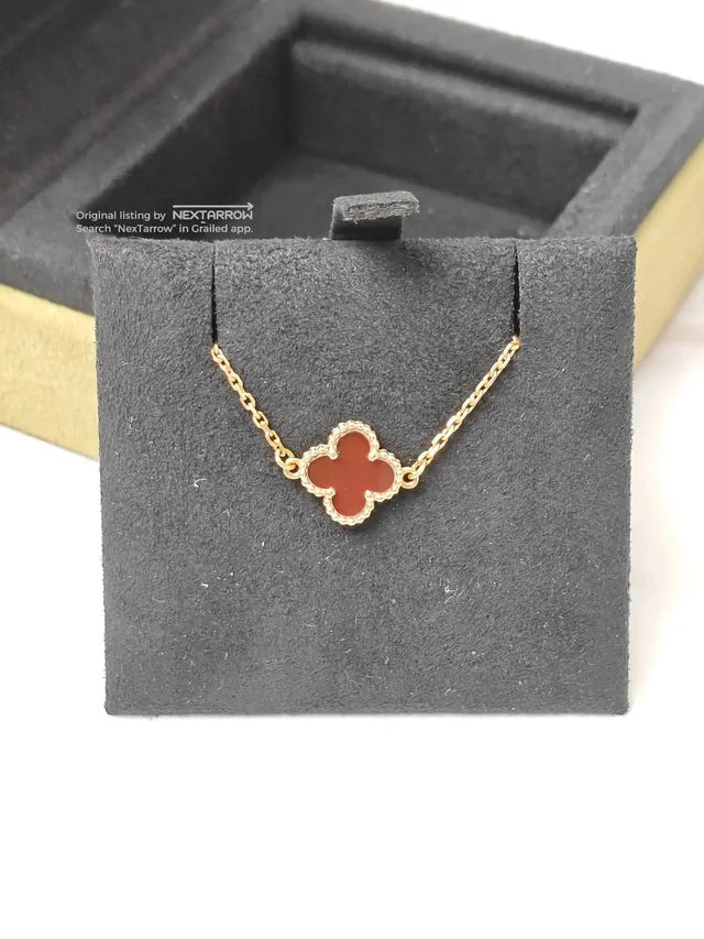Van Cleef & Arpels Vc&A Alhambra Carnelian Red Flower Bracelet from Grailed