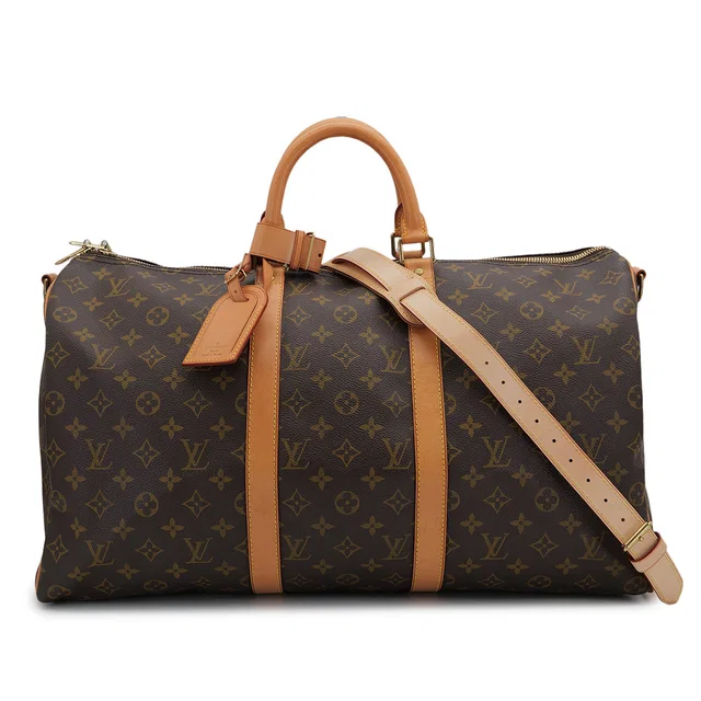 Louis Vuitton Monogram Keepall Bandouliere 50 Luggage Brown M41416 in Brown Coated canvas from Luxury Promise
