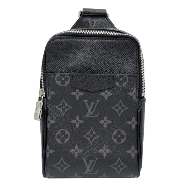Louis Vuitton Outdoor Slingbag Monogram Taigarama Leather Crossbody Bag Black in Black Leather from Dallas Designer Handbags