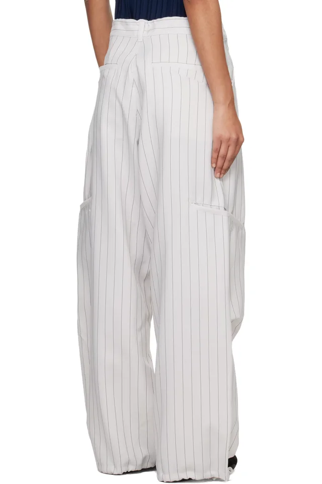 Y-3 Off-White Pinstripe UT Straight Leg Lounge Pants, photo 3 of 4 from SSENSE