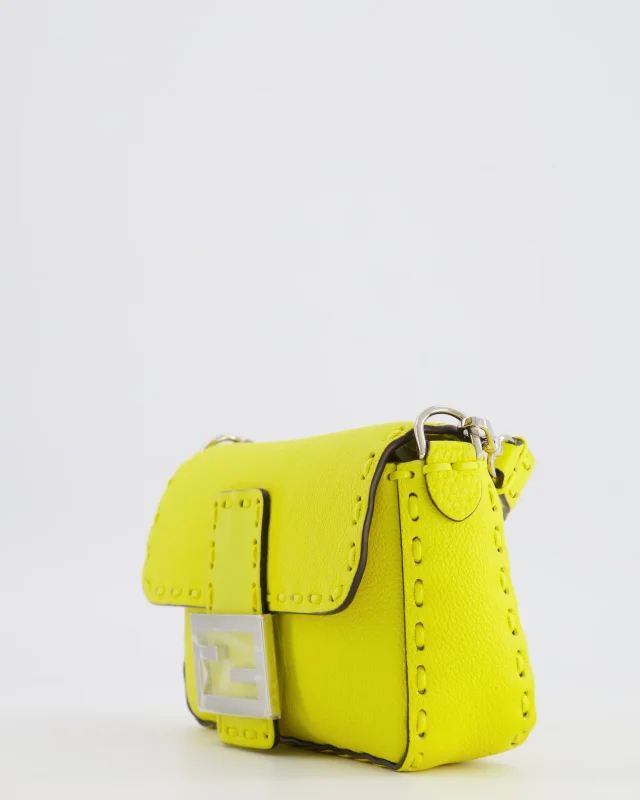 Fendi Yellow Leather Mini Baguette Bag in Yellow Leather from Sellier, photo 12 of 19