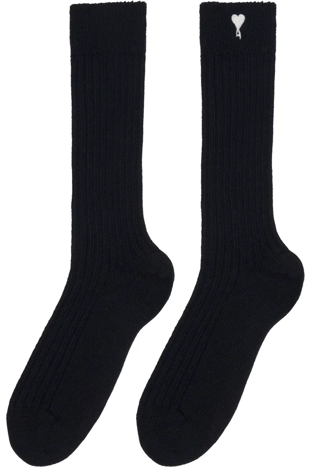 AMI Paris Three-Pack Multicolor Ami De Coeur Socks, photo 3 of 7 from SSENSE
