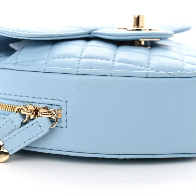 Chanel Quilted CC in Blue Lambskin from FASHIONPHILE, photo 9 of 10