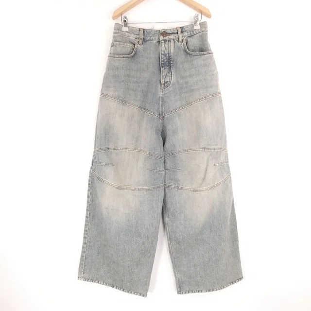 Balenciaga Baggy Denim Wide Pants Cotton 100% Jeans XS in Denim from The Reluxe
