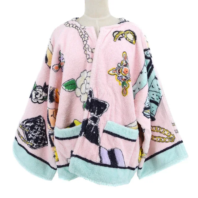 Chanel 1994 signature motif print bathrobe-style jacket #38 from AMORE Vintage Tokyo
