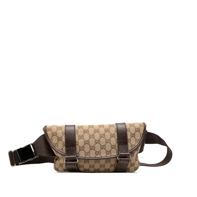 Beige Gucci GG Canvas Belt Bag in Beige Canvas from Designer Revival