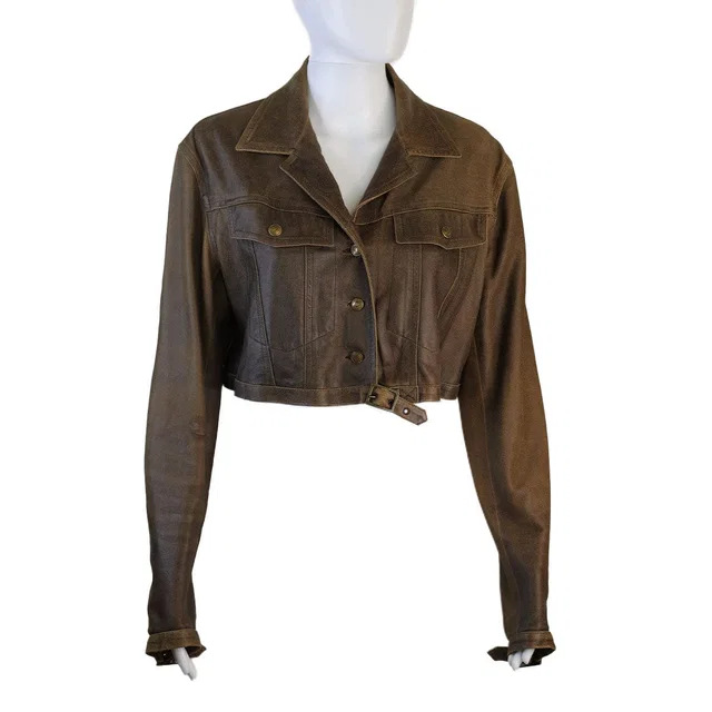 Dior Short Brown Leather Jacket in Brown Leather from Luxury Promise