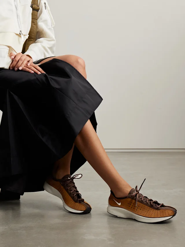 NIKE Air Superfly perforated nubuck and suede sneakers in Brown, photo 2 of 2 from NET-A-PORTER (Canada)