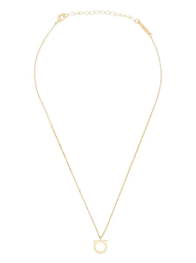 Ferragamo Gancini Charm Necklace — Gold Brass Necklaces in Gold from HEWI