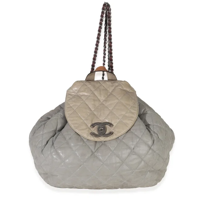 Chanel Grey Quilted Calfskin In The Mix Backpack in Grey Calfskin from myGemma