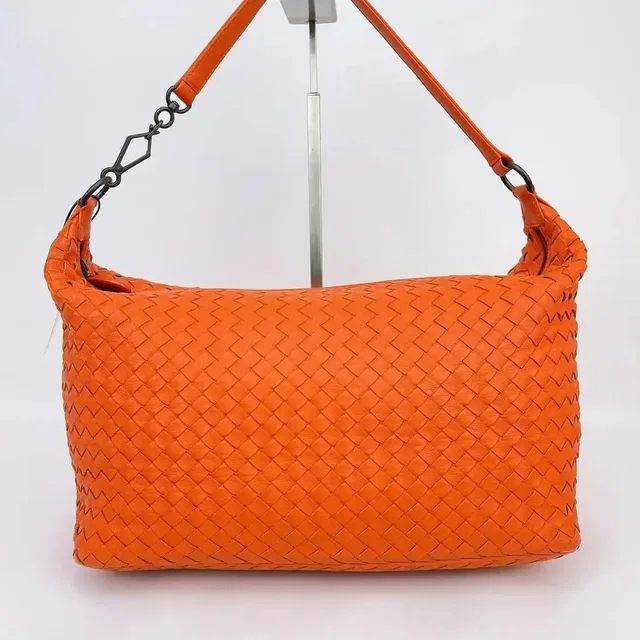 Bottega Veneta Sheepskin Woven Handbag in orange Woven leather from Grailed