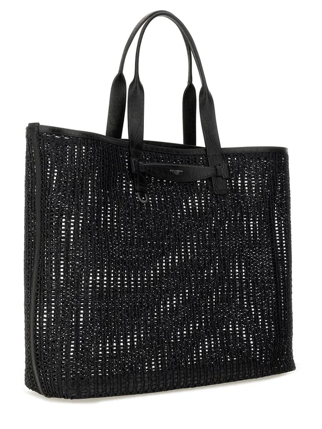 Dolce & Gabbana Woven Mesh Cotton Tote Bag — Black in Black Woven leather from HEWI
