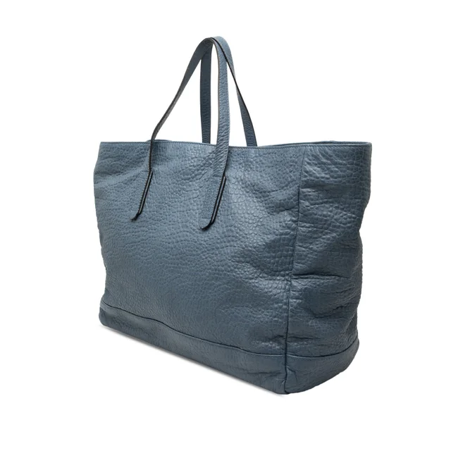 Blue Gucci Large Grained Leather Tote in Blue Caviar leather from Designer Revival, photo 2 of 2