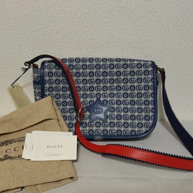 Gucci Double Geometric Cotton Jacquard Shoulder Bag in Canvas from The Reluxe