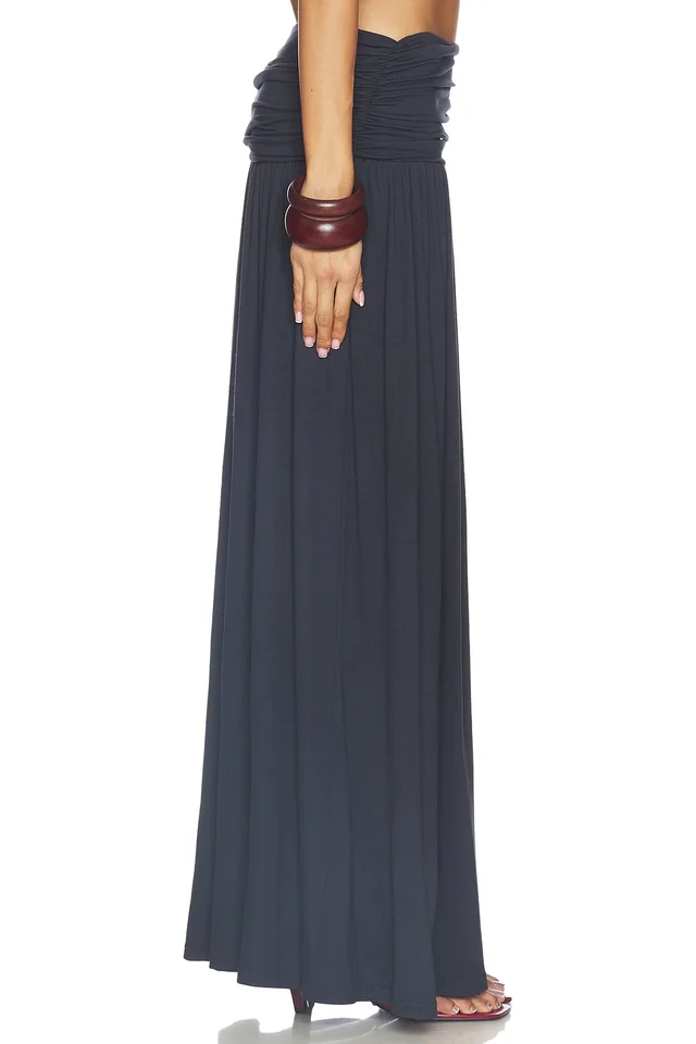 SEVEN WONDERS Avanni Ruched Low Waist Maxi Skirt in Granite, photo 2 of 6 from REVOLVE (Canada)