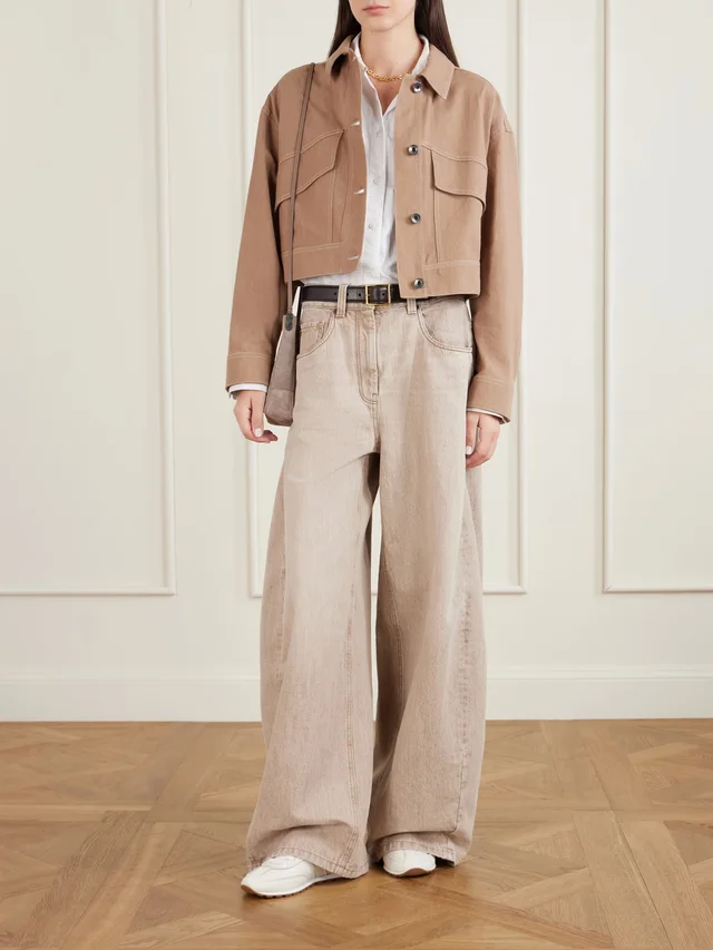 BRUNELLO CUCINELLI Cropped cotton-twill jacket in Beige, photo 2 of 2 from NET-A-PORTER (Canada)