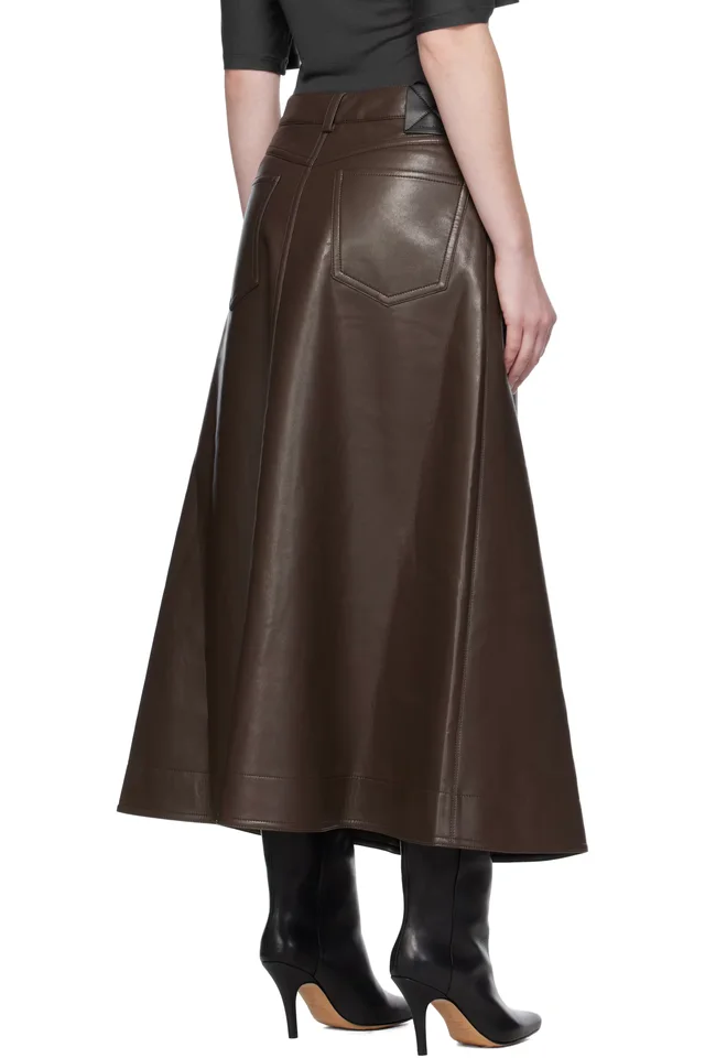 Nanushka Brown Cintia Regenerated Leather Maxi Skirt, photo 3 of 3 from SSENSE