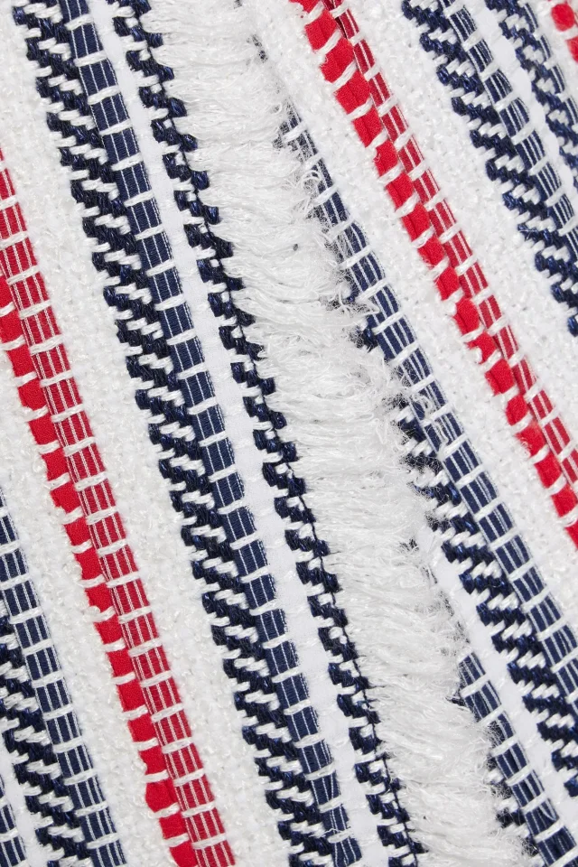 Thom Browne Striped Jacquard Skirt-Effect Shorts, photo 4 of 4 from THE OUTNET