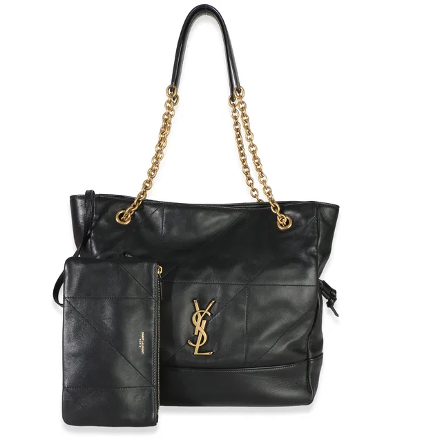 Saint Laurent Black Quilted Lambskin Jamie Small Shopping Tote Leather Handbag in Black Lambskin from HEWI