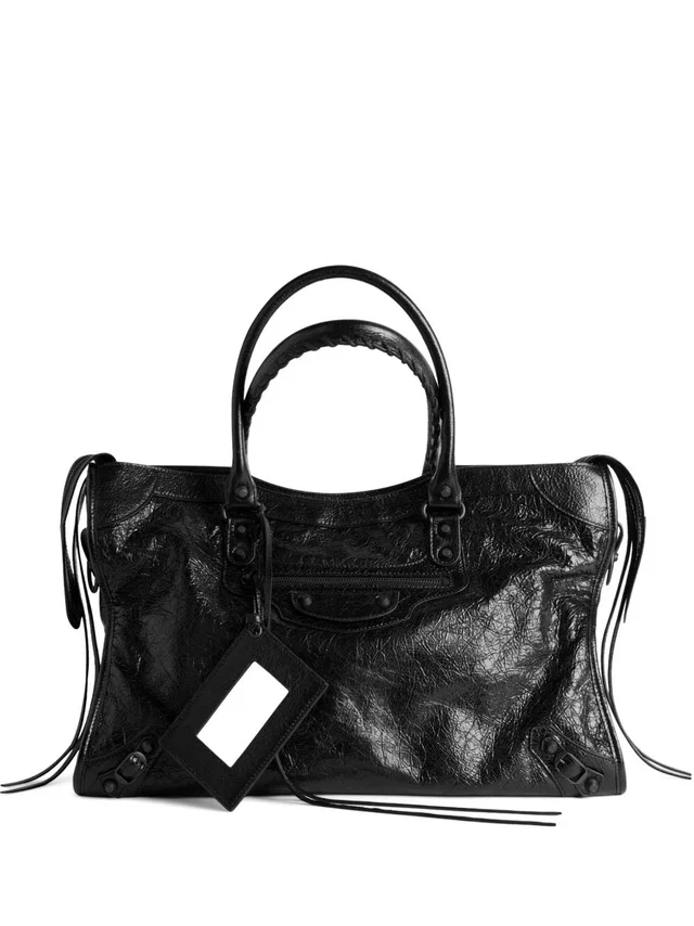 Balenciaga Top Handle Bag — Black in Black Leather from HEWI