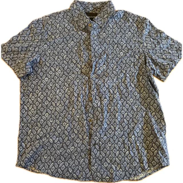 Christian Lacroix Mens Button-Up Shirt Size L Blue Floral Geometric Print in blue from Poshmark