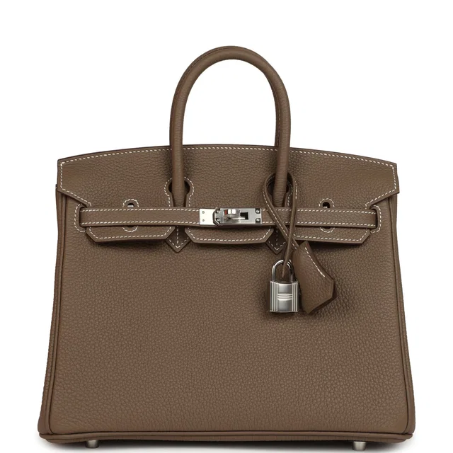Hermès Birkin 25 Etoupe Togo Palladium Hardware in Taupe Togo leather from Madison Avenue Couture