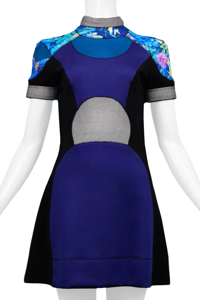 Balenciaga Neoprene Scuba Dress 2003 in Woven leather from Resurrection Vintage, photo 4 of 7