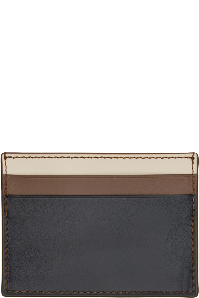 Lanvin Black & Brown 'Tricolor' Leather Card Holder, photo 2 of 2 from SSENSE