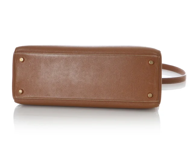 Hermès Vintage Gold Courchevel Kelly 32 in Gold Epsom leather from Ann's Fabulous Finds, photo 6 of 11