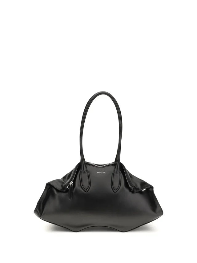 Alexander McQueen Manta Shoulder Bag — Black Calf Leather (bos Taurus) in Black Calfskin from HEWI, photo 2 of 2