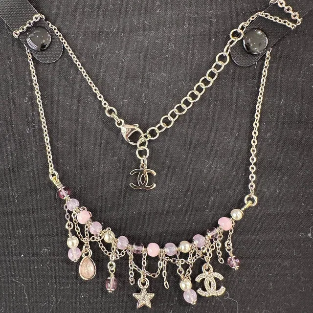 Chanel Pink Pearls Charms Necklace in Pink from Luxury Promise