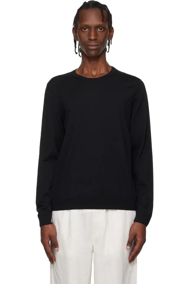 BOSS Black Slim-Fit Merino-Wool Sweater, image 1 of 1 from SSENSE