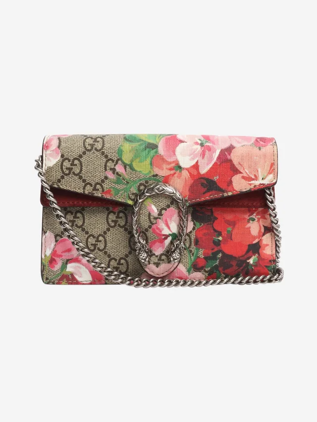Gucci Burgundy mini GG Supreme Dionysus crossbody bag in Burgundy Canvas from Sign of the Times