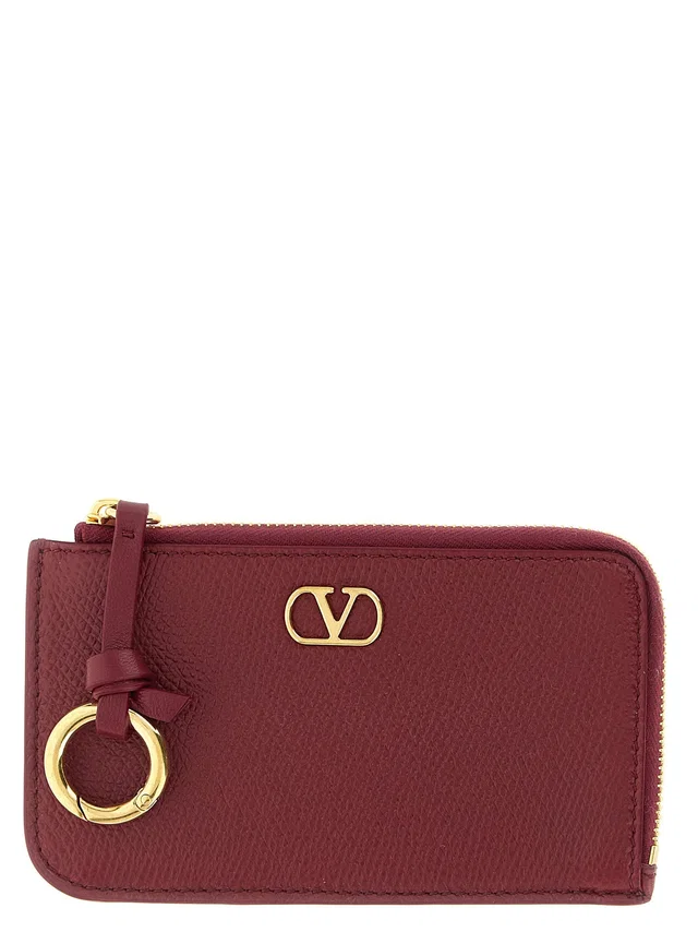 Valentino Garavani Card Case — Burgundy Cases in Burgundy Lambskin from HEWI