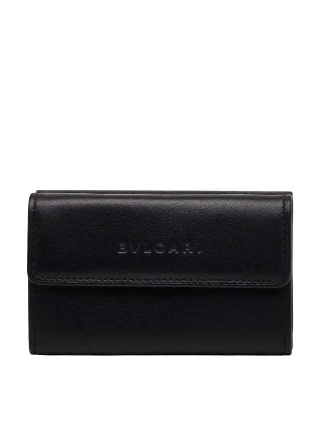 Bvlgari Mini Wallet Trifold Double Hook Black Leather in black Leather from Poshmark, photo 1 of 1