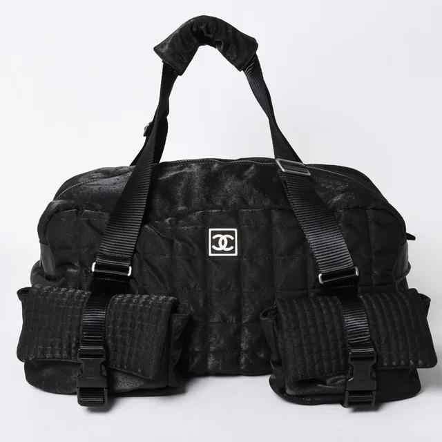 Chanel Sports Line Boston Bag Quilted Black Silver in Black from The Reluxe