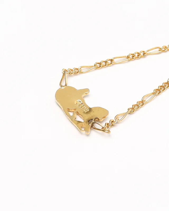 Celine Horse Carriage Gold-tone Necklace in Gold from A Retro Tale, photo 3 of 5