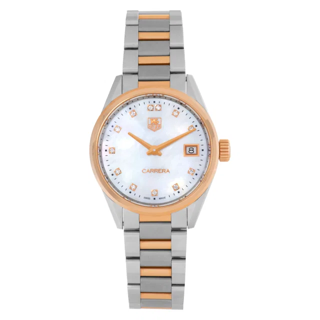 Unused Tag Heuer Carrera 32mm WAR1352.BD0779 in Rose Gold, Stainless Steel from Gray And Sons