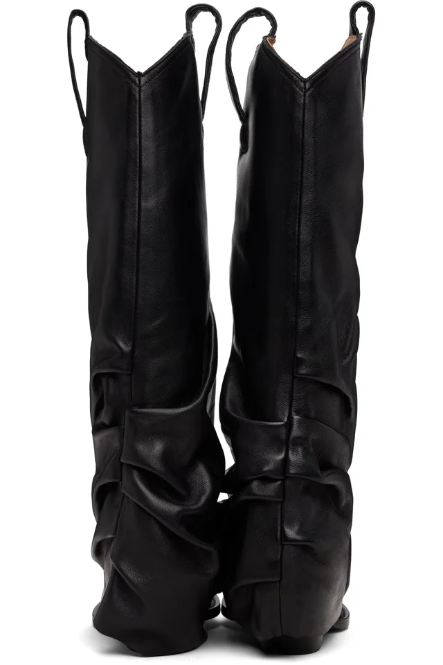 R13 Black Sleeve Mid Cowboy Boots, photo 2 of 5 from SSENSE