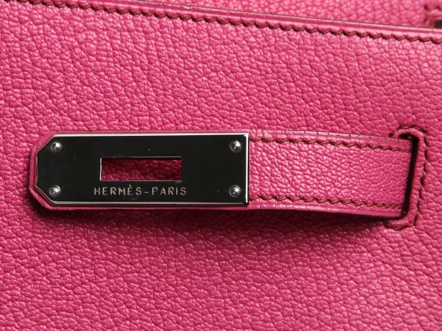Hermès Fuchsia Chèvre Kelly 32 in Pink Goatskin from Ann's Fabulous Finds, photo 9 of 10