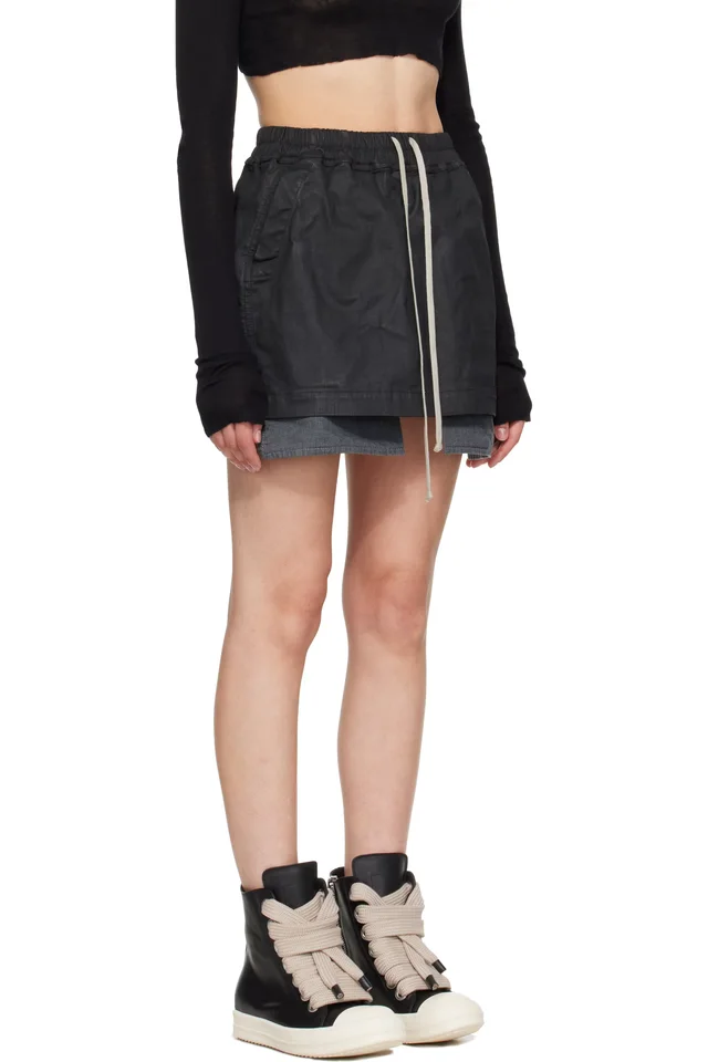 Rick Owens DRKSHDW Black Tower Fog Denim Miniskirt, photo 2 of 4 from SSENSE